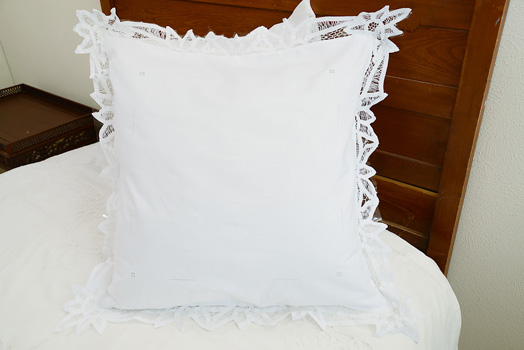 Old Fashion Battenburg Lace Pillow Sham, Large Euro 26 x 26"